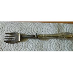 VINTAGE SILVER FORK/KNIFE - RUSSIAN HALLMARKS ON HANDLE - EARLY 1900'S