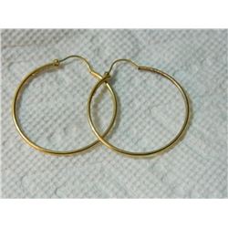 **** ESTATE FEATURE **** EARRINGS -10K YELLOW GOLD HOOP EARRINGS -  STAMPED 10 K UNO A ERRE (FINE IT