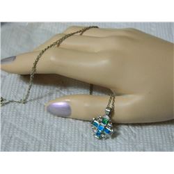 **** FEATURE ESTATE ITEM **** LIVIOR SILVER CHAIN (18" 925 ITALY) - WITH JERUSALEM CROSS PENDANT - I