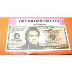 NOVELTY BILL - 1 MILLION DOLLATE BILL - JOHNNY CASH