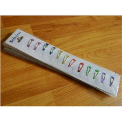 BODACIOUS HAIR CLIPS - NEW - CARDS OF 12 - 7 TTL - BRIGHT COLOURS