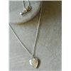 Image 3 : NECKLACE - STAMPED "MC STER" - 12" LONG - HEART PENDANT - FLOWER ENGRAVED