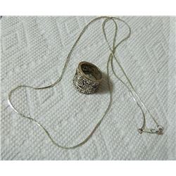 CHAIN & COPPER RING FROM ESTATE