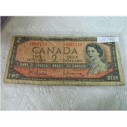 BANK NOTE - CANADA - $2- 1954