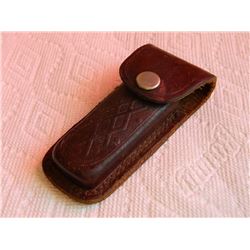 LEATHER SHEATH - BROWN - HOLDS UP TO 4" KNIFE WITH KNIFE