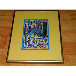 FRAMED PRINT - MARGARET SLADE KELLY - PLAYING FOR TIPS SERIES