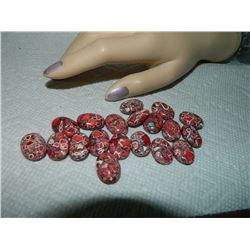 GEMSTONE BEADS - RED HOWLITE TOURQUOISE 18.4 mm - 19pc