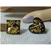 Image 2 : GOLD IN RESIN - MONEY CLIP AND HEART EARRING - GOLD SHOVEL & PICK WITH GOLD FLAKES