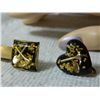 Image 3 : GOLD IN RESIN - MONEY CLIP AND HEART EARRING - GOLD SHOVEL & PICK WITH GOLD FLAKES