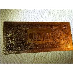 GOLD FOIL BILL - 24K GOLD - USA $1 - not legal tendar