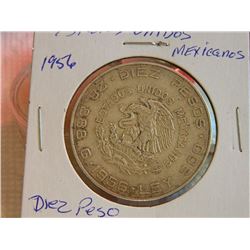SILVER COIN - ESTADOS UNIDOS MEXICANOS - DIEZ PESOS - 1956 - HADILGO