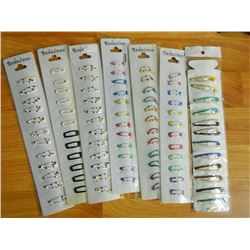 BODACIOUS HAIR CLIPS - NEW - CARDS OF 12 - 7 TTL - ASSORTED