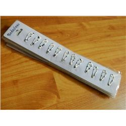 BODACIOUS HAIR CLIPS - NEW - CARDS OF 12 - 8 TTL - WHITE WITH BLACK DOTS