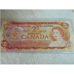 BANK NOTE - CANADA - $2- 1974
