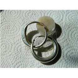EARRINGS - LARGE HOOP - SILVER - 11.6gm