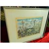Image 1 : FRAMED PICTURE - MOUNTAIN & FLOWERS - ORIGINAL WATERCOLOR
