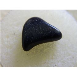 GEMSTONE - POLISHED  FREE FORM DARK BLACK WITH PURPLE SPARKLES - 12.8 X 15.0 X 4.7 mm