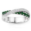 Image 2 : "**** FEATURE ITEM **** RING - 5 CARAT (11 PCS) GENUINE EMERALD & DIAMOND IN 925 STERLING SILVER SET
