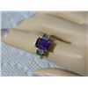Image 3 : **** FEATURE ITEM **** RING - 1.83 CARAT AMETHYST, 1/2 CARAT MYSTIC GEMSTONE & 2 DIAMONDS IN 10KT SO