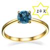 Image 1 : **** FEATURE ITEM **** RING - GENUINE BLUE DIAMOND SOLITAIRE IN 14KT SOLID YELLOW GOLD SETTING - INC