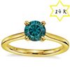 Image 2 : **** FEATURE ITEM **** RING - GENUINE BLUE DIAMOND SOLITAIRE IN 14KT SOLID YELLOW GOLD SETTING - INC
