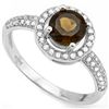 Image 1 : **** FEATURE ITEM **** RING - 3/4 CARAT SMOKEY TOPAZ & 42 CREATED WHITE SAPPHIRE IN 925 STERLING SIL