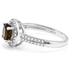 Image 2 : **** FEATURE ITEM **** RING - 3/4 CARAT SMOKEY TOPAZ & 42 CREATED WHITE SAPPHIRE IN 925 STERLING SIL