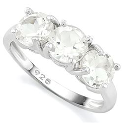 RING -  9 4/5 CARAT WHITE TOPAZ IN 925 STERLING SILVER SETTING - SZ 8 - RETAIL ESTIMATE $600