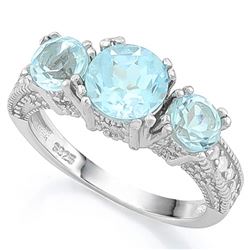 RING - 4+ CTW BABY SWISS BLUE TOPAZ IN 925 STERLING SILVER SETTING - SZ 7 - RETAIL ESTIMATE $450