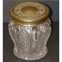 COVERD CLEAR GLASS TOBACCO JAR