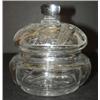 Image 1 : COVERED CLEAR GLASS CANDY JAR
