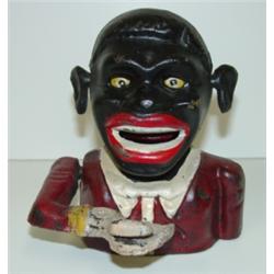 BLACK AMERICANA OVERPAINTED MECHANICAL BANK