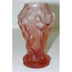 CZECH. FIGURAL ART GLASS VASE