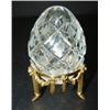Image 1 : FABERG+ ETCHED GLASS EGG WITH STAND