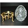 Image 2 : FABERG+ ETCHED GLASS EGG WITH STAND