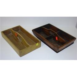 TWO SMALL FLATWARE CARRIERS