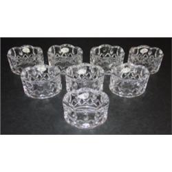 SET OF 8 GORMAN CRYSTAL NAPKIN RINGS