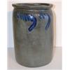 Image 1 : BLUE FEATHER DECORATED STONEWARE CROCK