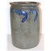 Image 2 : BLUE FEATHER DECORATED STONEWARE CROCK