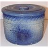 Image 1 : BLUE SALT-GLAZED BUTTER CROCK