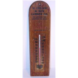 MASSACHUSETTS WOODEN ADV. THERMOMETER