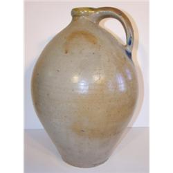 BLUE DECORATED STONEWARE OVOID JUG