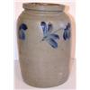 Image 1 : BLUE DECORATED STONEWARE CROCK