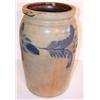 Image 4 : LARGE BLUE DECORATED STONEWARE CROCK