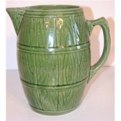 GREEN STONEWARE PITCHER
