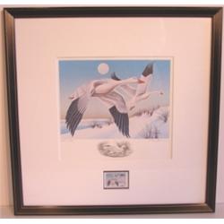 CHARLES ROWE 1981 DUCK STAMP & PRINT