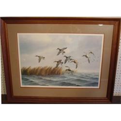 DAVID A. MAASS LITHOGRAPH OF DUCKS IN FLIGHT