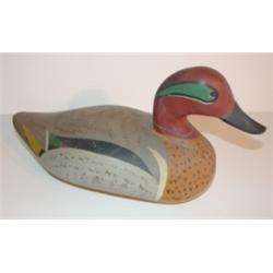 OVERPAINTED CONTEMP. REDHEAD DECOY