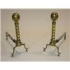 Image 1 : PR. OF BRASS CANNONBALL ANDIRONS