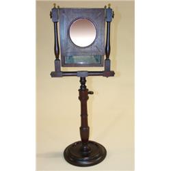 EARLY WALNUT MIRROR WITH STAND